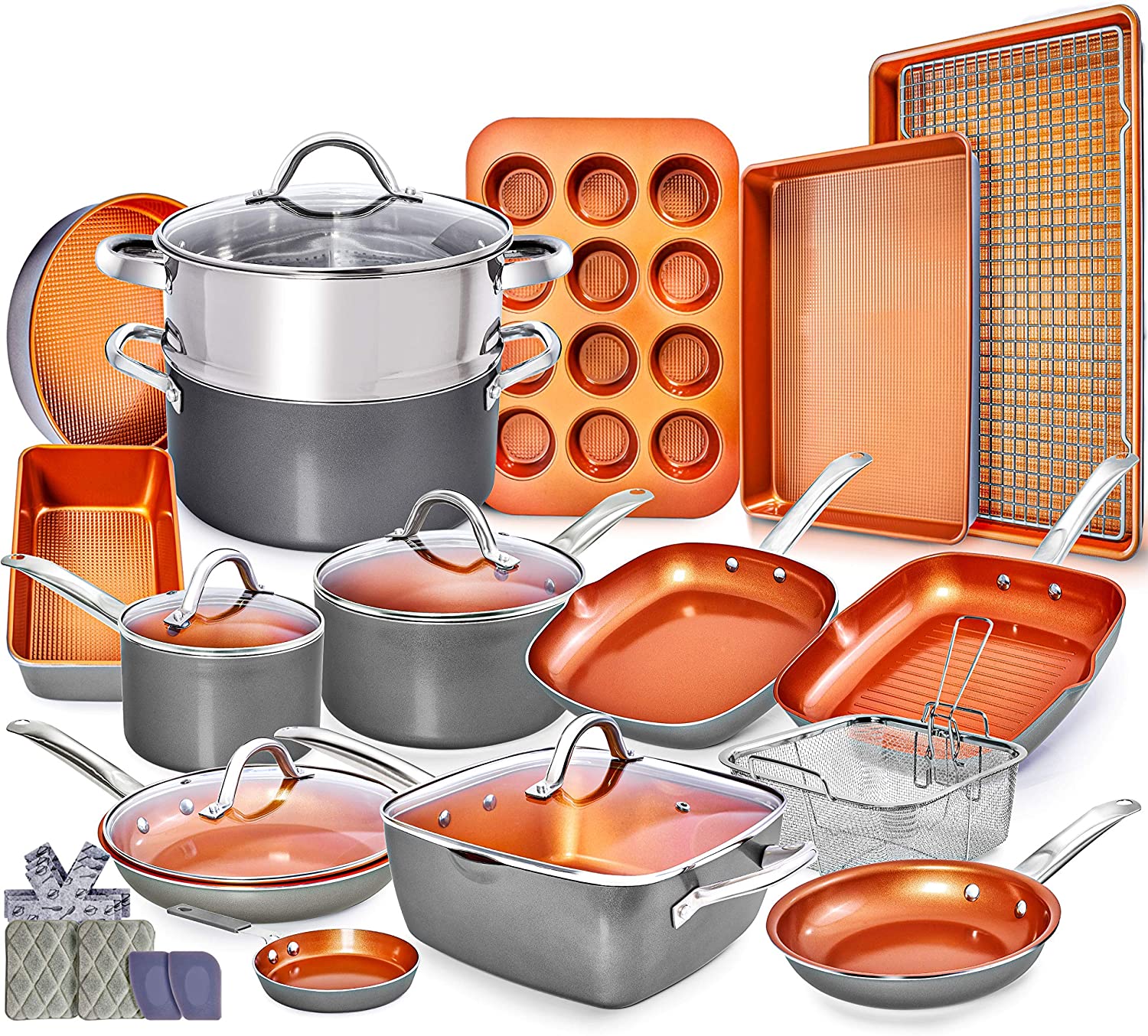Image of Home Hero Copper Pots and Pans Set