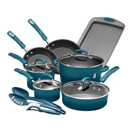 Rachael Ray Brights Nonstick Cookware Pots and Pans Set Green