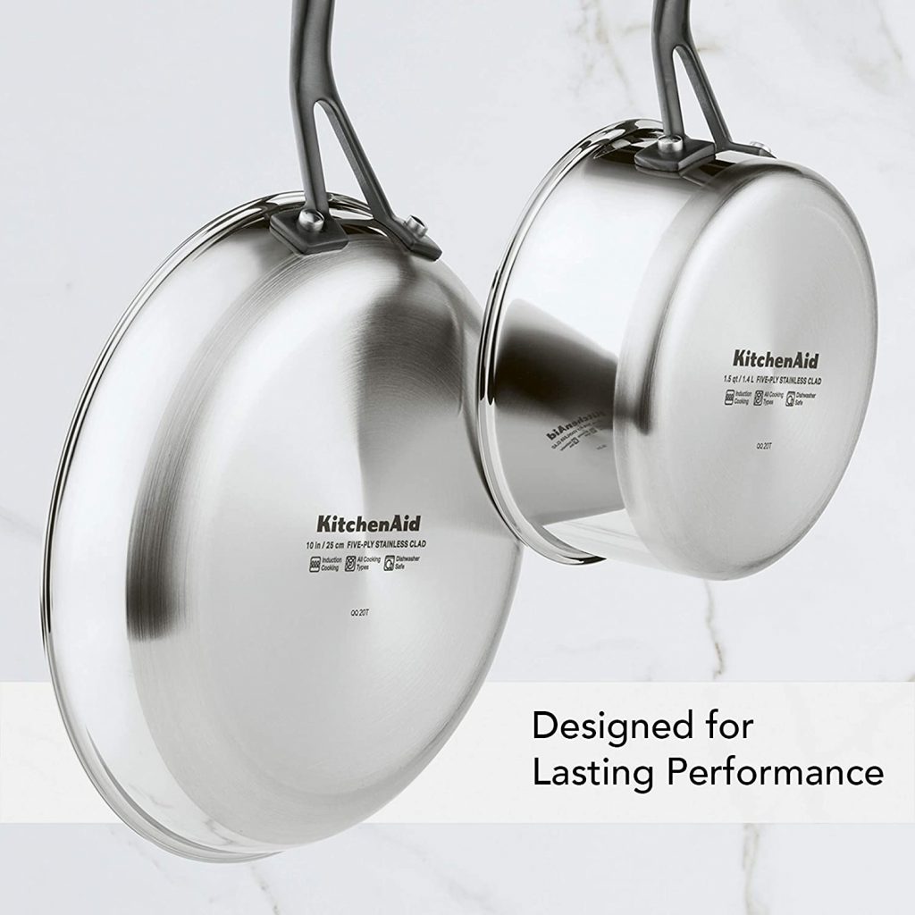 KitchenAid 5-Ply Stainless Steel Pots and pans Design